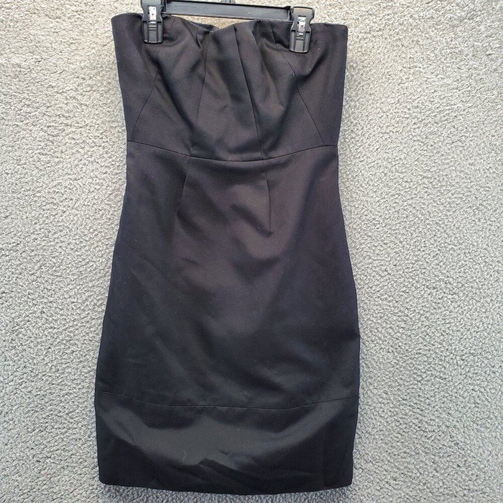 J Crew Black Strapless Structured Dress‎ Party Holiday Pockets Size 0